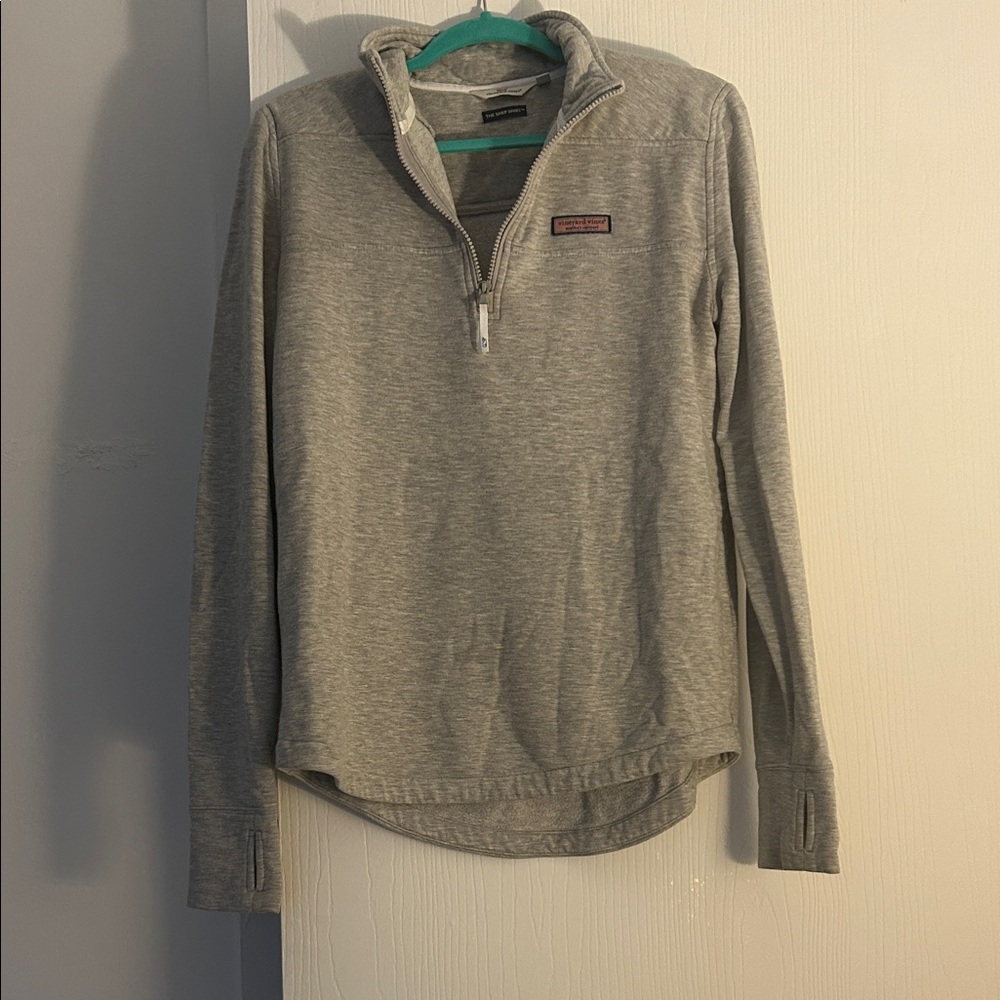 Vineyard Vines Shep Gray Quarter-Zip Pullover